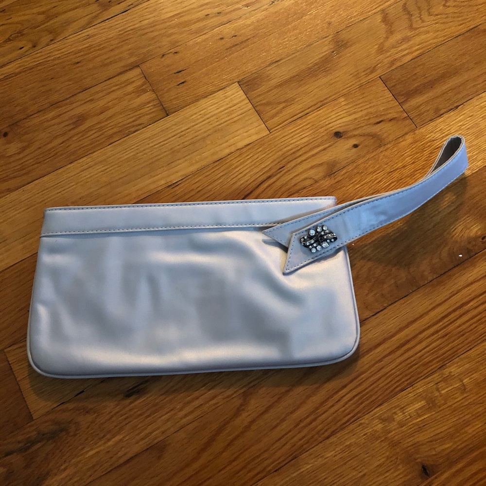 Satin grey clutch